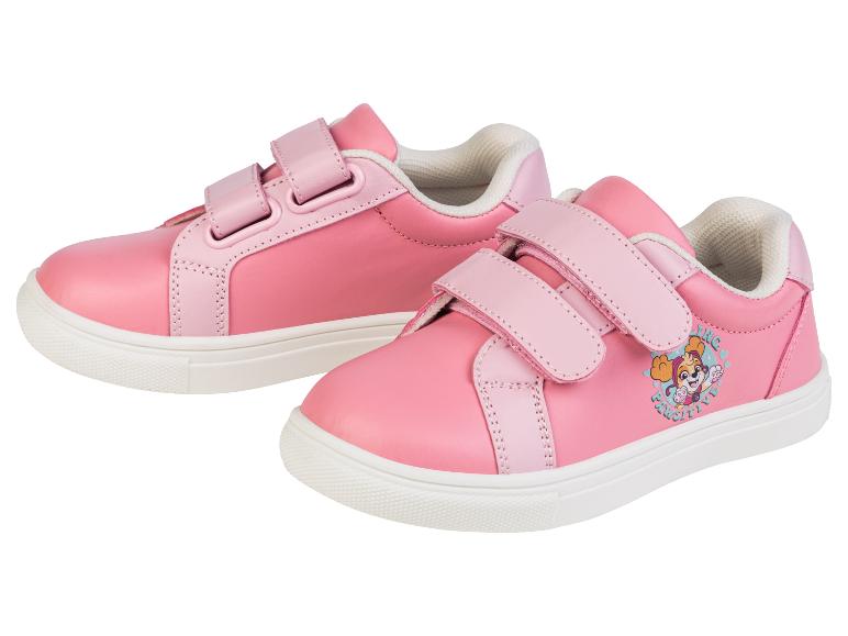 Chaussures roses à scratch pour enfant, décor Paw Patrol.