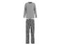 Pyjama homme gris à manches longues et pantalon rayé.