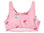Haut de bikini rose à motif cerises