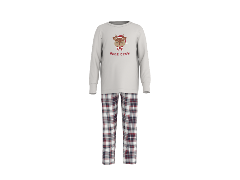 Pyjama de Noël pour enfants avec haut renne et pantalon à carreaux