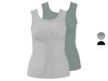 ESMARA® Lot de 2 débardeurs côtelés femme