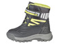 Des bottes d'hiver noires et vertes pour enfants.