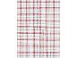 Motif écossais rouge, vert et jaune sur fond blanc, ressemblant à une nappe de fête.