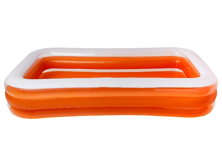 Piscine gonflable rectangulaire orange et blanche