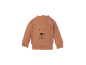 Sweat-shirt bébé marron avec visage d'ours brodé et oreilles 3D.