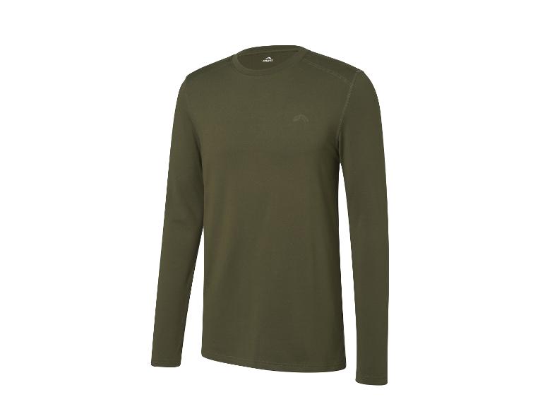 T-shirt de sport vert olive à manches longues Crivit