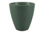 Un pot de fleurs en plastique vert.