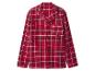 Chemise de pyjama à carreaux rouge avec manches longues et une poche