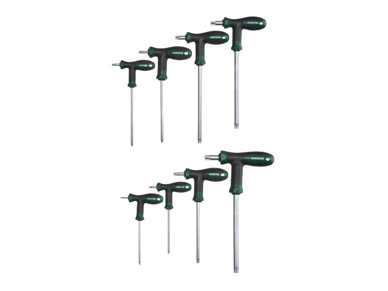 Jeu de clés Torx à poignée en T Parkside de différentes tailles.