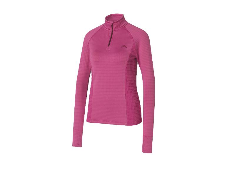 Pull rose à demi-zip pour femme.