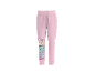 Pantalon de jogging rose pour enfants avec un imprimé de trois animaux fantastiques empilés.
