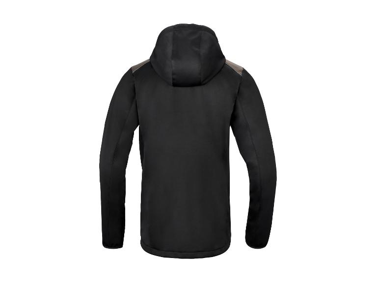Veste softshell noire à capuche, vue de dos