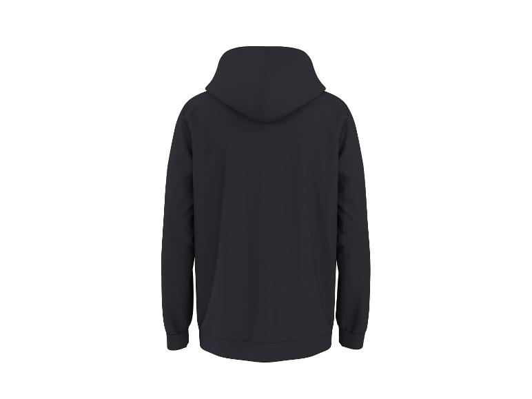 Sweat à capuche bleu foncé, vue arrière.