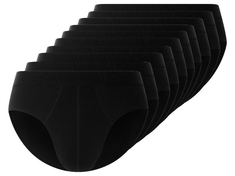 Dix caleçons noirs pour hommes.