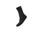 Chaussette de sport noire avec des détails de design gris et un logo en haut.