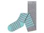 Collants rayés gris et turquoise