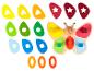 Jouet en bois en forme de papillon avec des pièces de couleurs à insérer
