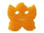 Éponge à récurer orange en forme d'étoile avec un visage souriant