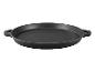 Poêle à griller ronde en fonte noire avec deux poignées