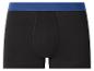 Caleçon boxer noir pour homme avec ceinture bleue.