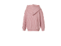 Sweat à capuche côtelé rose pour enfant, vue arrière