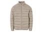 Une doudoune beige clair zippée.