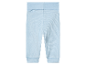 Pantalon bébé bleu clair côtelé.