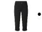 Pantalon capri noir pour femme avec poches et bouton.