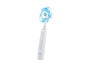 Une brosse à dents électrique blanche Nevadent avec des gouttes d'eau.