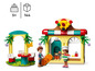 Pizzeria LEGO Friends avec une terrasse et deux minifigurines.