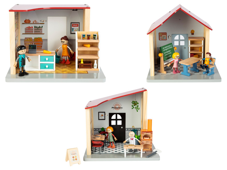 Aller en mode plein écran : Playtive Set de jeu maison de poupées en bois - Image 1