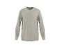 T-shirt Henley gris clair à manches longues pour homme avec trois boutons.