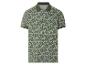 Polo à manches courtes à motif floral vert olive.