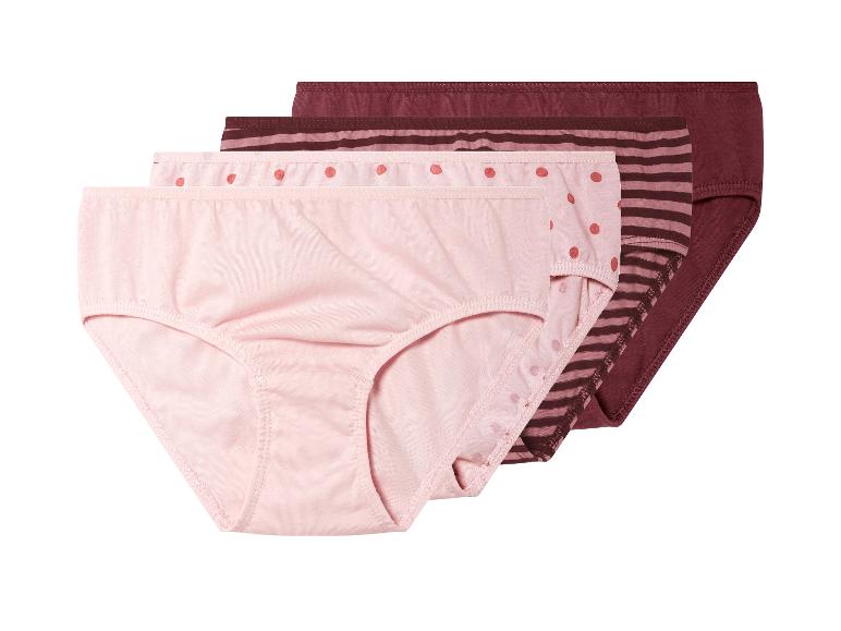 Trois lots de culottes pour femmes dans des tons rose et bordeaux.