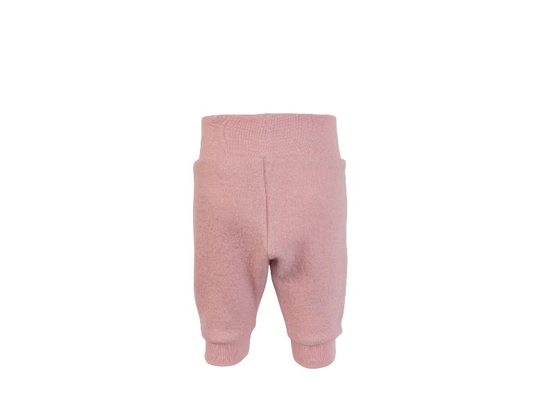 Pantalon bébé rose taille haute avec poignets côtelés