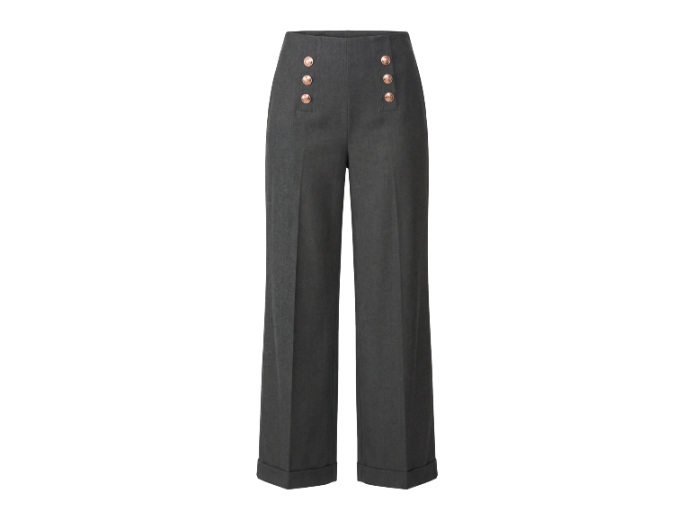 Pantalon large pour femme avec boutons décoratifs