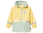 Manteau de pluie jaune avec des bandes réfléchissantes et un motif de hibou.