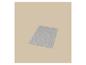Tapis rectangulaire gris avec un motif géométrique subtil sur un fond beige.