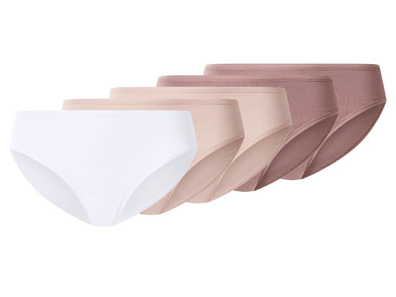 Cinq culottes femme dans des tons neutres : blanc, beige et rose.
