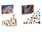 Calendrier de l'Avent LEGO Disney Princess et Star Wars avec boîtes et figurines.