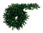Guirlande de Noël artificielle, vert foncé, en spirale sur fond noir.