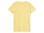 Un t-shirt jaune clair à côtes, à manches courtes.
