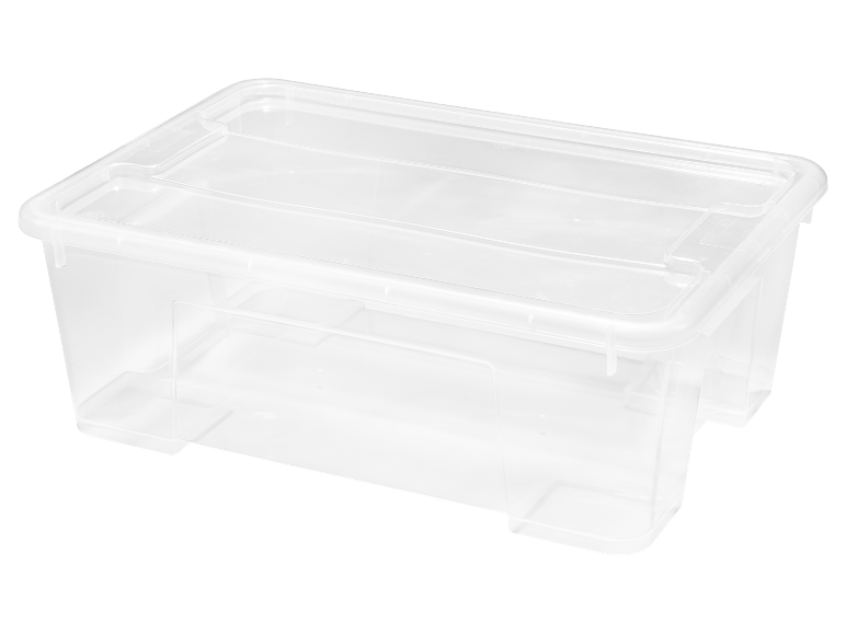 Boîte de rangement en plastique transparent avec couvercle