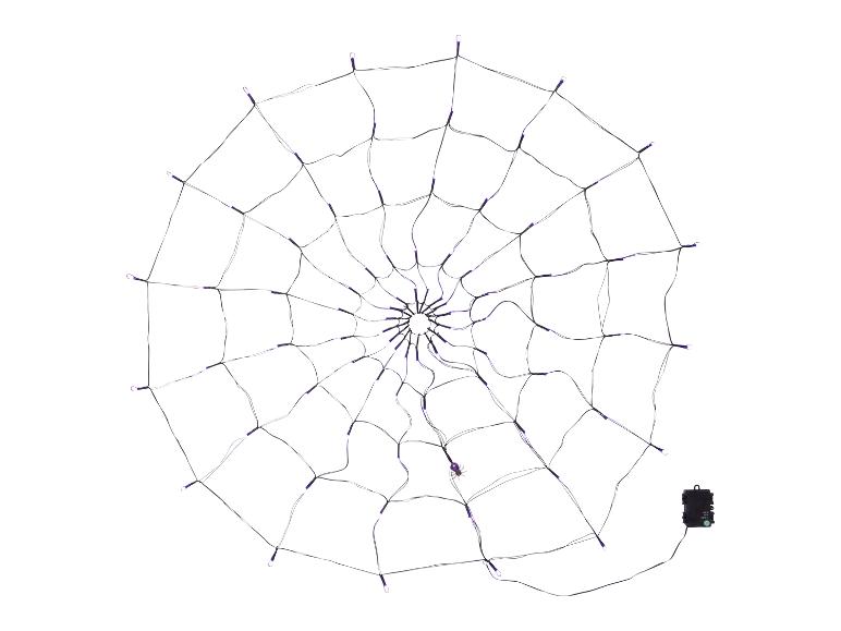 Décoration lumineuse toile d'araignée Halloween avec lumières LED violettes