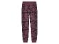 Pantalon de survêtement bordeaux avec un motif tie-dye noir.