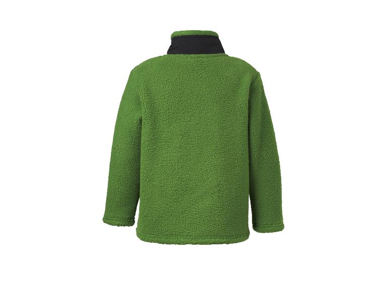 Polaire verte avec col noir, vue de dos