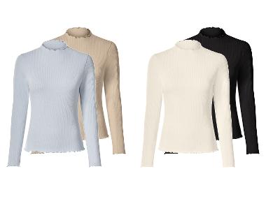 esmara® Lot de 2 t-shirts à manches longues côtelées femme