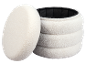 Panier rond en polaire blanc avec couvercle