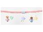 Un arc de jeu pour bébé rose avec un renard, un cœur, un nuage et un ours