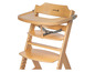 Une chaise haute en bois Safety 1st avec un plateau amovible.